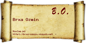 Brxa Ozmin névjegykártya
